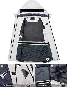 Veste de ski d'extérieur imperméable et coupe-vent pour hommes, col montant, poche avant, vêtements de snowboard d'hiver, tissu en toile - Product Image 3