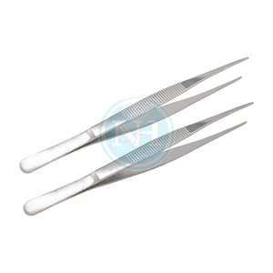 Pinces à pansements droites médicales délicates avec mâchoires dentelées pour une prise en main précise, pinces à pansements droites dentelées - Product Image 1