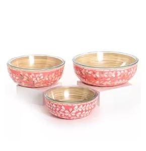 Cuencos para servir de perlas madre de madera ecológicos sostenibles más vendidos Cuencos decorativos duraderos de alta calidad modernos - Product Image 4