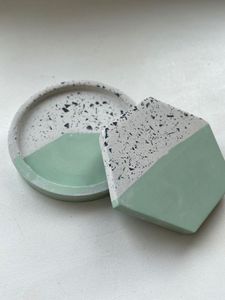 Elegant Ivory Terrazzo Resin <b>Marble</b> Coaster Wholesale Price Square Epoxy Resin Table Coaster for Drink Tea Coffee - Product Image 6
