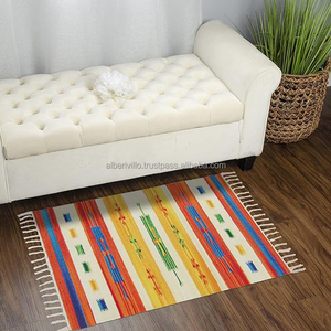 Alfombras antideslizantes de algodón Kilim Runners de proveedores indios para sala de estar y espacio de oración decoración del hogar lavable hecho a mano - Product Image 2