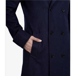 Chaqueta de lana de invierno para hombre 2025, abrigo de lana de cuello ajustado informal de alta calidad, gabardina de cuello largo de algodón, lana de oveja transpirable - Product Image 3