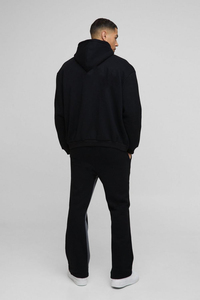 Conjunto Deportivo de 2 Piezas, Pantalón y Sudadera con Capucha y Cremallera, 100% Algodón Grueso, Estilo Holgado para Hombre, Invierno - Product Image 2