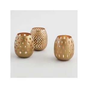 Votivos de velas de Metal de diseño antiguo para decoración de bodas, decoración del hogar chapada en Color dorado, precio bajo, venta al por mayor a granel - Product Image 1