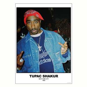 Affiche de style moderne Tupac Shakur, art mural de la ville de New York 1993 - Product Image 1