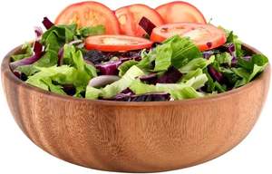 Cuencos de madera de Acacia para ensaladas y arroz, modernos y ecológicos, de 9,5 pulgadas, pulidos para ensaladas de frutas y regalos - Product Image 3