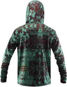 Sweat à capuche à manches longues pour hommes évacuant l'humidité T-shirts de pêche avec masque Matériau recyclé personnalisé respectueux du bambou UV UPF50 + - Product Image 2