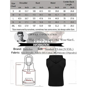 Haute qualité 100% coton Terry poids lourd épais pull hommes Style décontracté sans manches à capuche personnalisable impression sweats à capuche vierges - Product Image 6