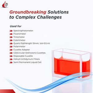 Cuvette en quartz à 4 faces haute clarté TECHINSTRO 3,5 ml, taille personnalisable, cellule optique de précision pour laboratoire - Product Image 3