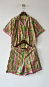 Conjunto de pijama corto de algodón 100% para mujeres y niñas, estampado térmico de invierno, ropa de fiesta nupcial corta - Product Image 2