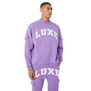 2025 Offre Spéciale OEM personnalisé hommes Sport Jogger survêtement 100% coton épais col rond survêtement à capuche pantalon ensemble - Product Image 2