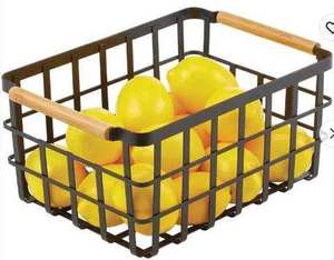 Cesta de fruta de hierro con forma rectangular más vendida, fruteros con cable negro, cesta de fruta tradicional para almacenamiento con asa - Product Image 1