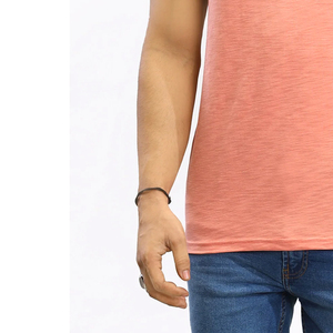 Camiseta de tela lavada con ácido para hombres Transpirable y elegante 100% algodón orgánico Hecho en Pakistán Camisetas al por mayor - Product Image 3