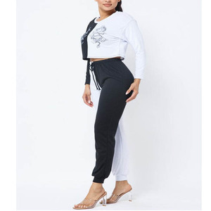 Ensemble de survêtement de jogging pour femmes, respirant et absorbant la transpiration, tenue de sport confortable pour l'entraînement, la remise en forme et la course à pied - Product Image 1