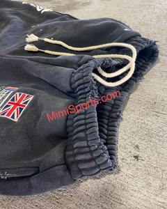 Trending New Design Custom Made Low Price Polyester Casual Fitness Elastic Drawstring Men Sweat Pants Sun Faded Embroidery - Product Image 3