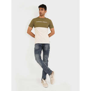 CYPRIEN 100% Cotton Two Tone Slim Fit T-Shirt 220g Jersey Compressed Features Screen <b>Printed</b> 3D Solid Sports Apparels T-Shirts - Product Image 1