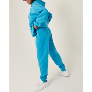 Ensemble de survêtement tendance pour femmes, en velours uni, pour l'entraînement d'hiver, veste à capuche et pantalon, respirant, ensemble de survêtement athlétique, forte demande - Product Image 2