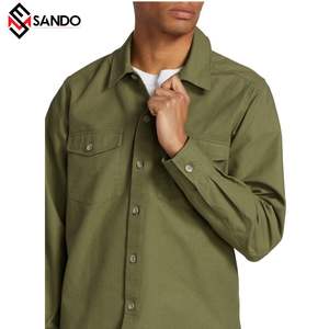 Custom logo Long Sleeve Cotton <b>Corduroy</b> Clothing <b>Shirt</b> <b>Men's</b> Regular Safari Style <b>Shirt</b> for <b>Men</b> - Product Image 4