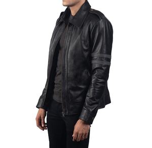 Veste en cuir pour hommes imperméable et lisse personnalisée en gros Veste pour hommes - Product Image 4