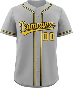 Sublimação Impressão Team Name Number Quick-Dry Hip hop Sportswear Camisas Homens Mulheres Crianças Personalizado Personalizado Baseball Jersey