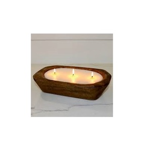 Bol à pâte en bois rectangulaire Bol à pâte à bougie en bois fait main de haute qualité pour les fêtes - Product Image 3