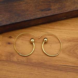 Juego de Aretes de Aro Minimalistas al por Mayor para Mujer, Aretes de Aro con Bola Dorada y Plateada, Aretes Circulares de Acero Inoxidable a la Moda - Product Image 2