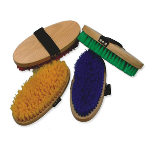 Cepillo corporal de alta calidad con logotipo personalizado y herramientas de aseo de caballos traseros de madera para jinetes ecuestres - Product Image 2