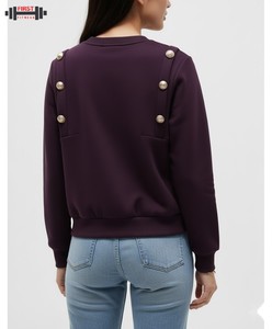 Sudadera de Forro Polar con Cuello en V para Mujer, Sudadera con Capucha Personalizada de Estilo Urbano, Sudadera de Algodón de Invierno de Alta Calidad de Marca OEM - Product Image 2