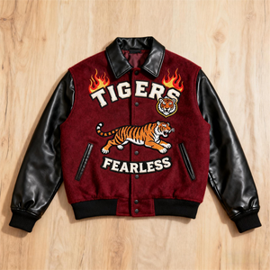 Chaqueta Bomber de Béisbol con Parches Personalizados, Logotipo Bordado en Chenilla Negra, Transpirable, Estilo NASCAR, Colegio, Verano - Product Image 1