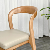 Restaurant Chaises Meubles Tabouret De Bar En Cuir Cadre En Bois Massif Tabouret De Bar Haut Avec Chaises De Bar Arrière Chaise De Hauteur De Comptoir