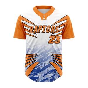 เสื้อเบสบอลคุณภาพสูงจากโรงงาน ขายส่ง น้ำหนักเบา ดีไซน์เรียบง่าย ติดกระดุม 2 เม็ด รับสั่งทำแบบพิมพ์ลายซับลิเมชั่นสำหรับซอฟต์บอล - Product Image 3