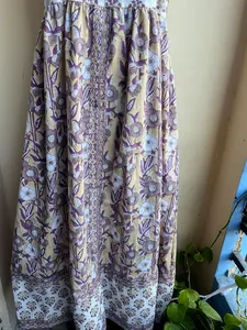 Vestido estampado de bloque de mano verano casual sin mangas Maxi indio estampado Floral ropa de verano mujeres vestido de verano de algodón sin mangas - Product Image 3