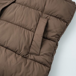 <strong>Ladies</strong> <strong>Black</strong> Hooded Puffer Vest Sleeveless Long Quilted Winter Outerwear Jacket for Modern Casual Wear - Product Image 3