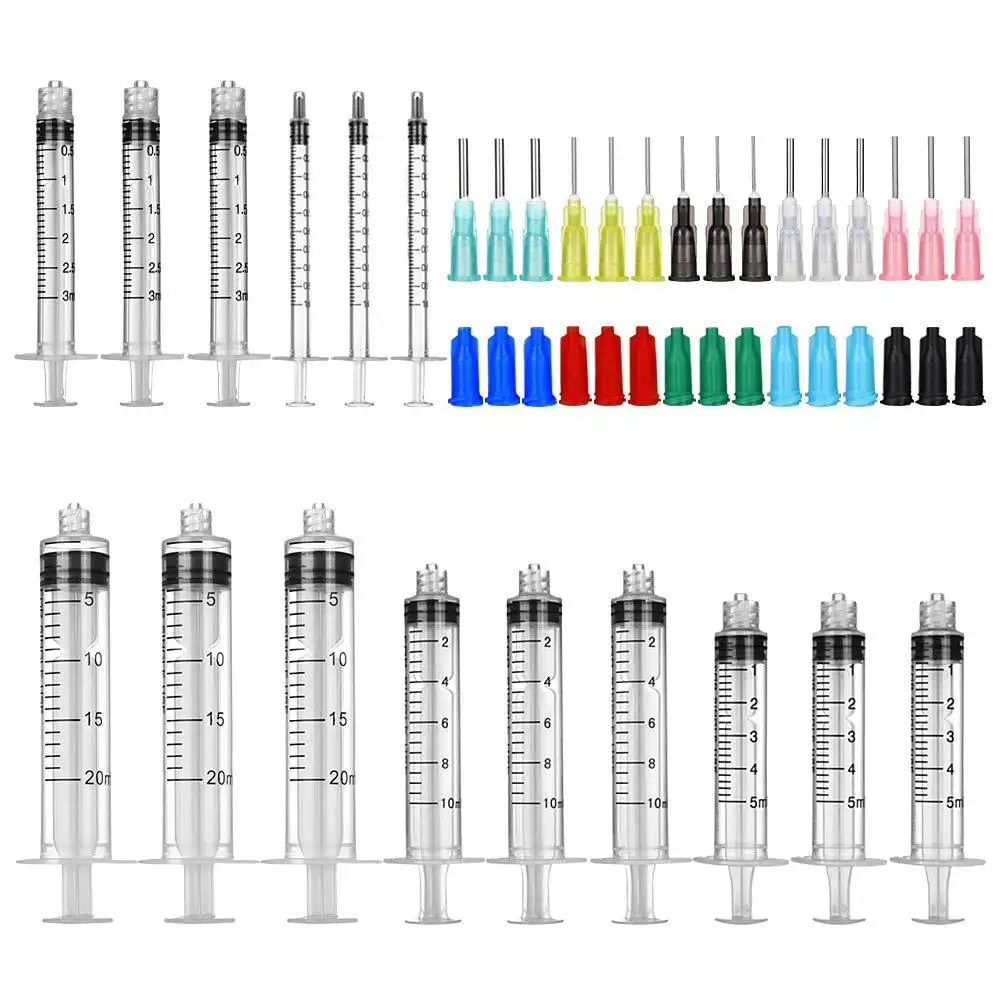 Disposable Plastic Luer Lock Syringe 1ml 2ml 3ml 5ml 10ml 20ml 30ml 50ml For Veterinary Dispensing Plastic Syringes