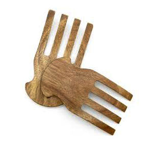 Home Kitchen Tool Acacia/Mango Wood Wholesale Hand Claw Fruit Salad Server <b>Tongs</b> Utensils Spoon Home and Kitchen - Product Image 1