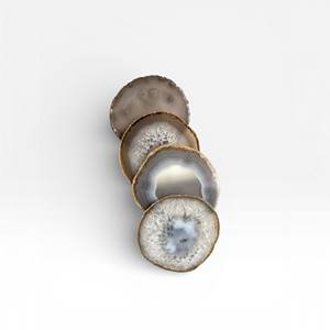 Sous-verres élégants en agate gris fumé avec effet marbre doux pour la décoration de table contemporaine - Product Image 4