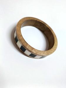 Brazalete Zooying de madera con forma Irregular, nuevo brazalete de oro chapado geométrico Simple, pulseras de madera, brazaletes que aceptan el logotipo del cliente - Product Image 4