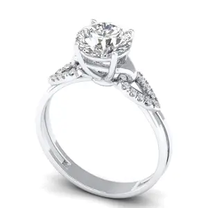 真正的IGI认证钻石周年珠宝供应商定制标志手工纯真白金戒指