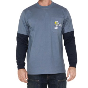 Equipada Crew Fitness cuello redondeado Sporting manga larga doble capa Slim Fit camiseta masculina camiseta para hombres - Product Image 5