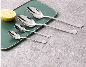Classique élégant écologique petite cuillère à café à thé en acier inoxydable Dessert yaourt liqueur argenterie couverts en métal ensemble de couverts - Product Image 2