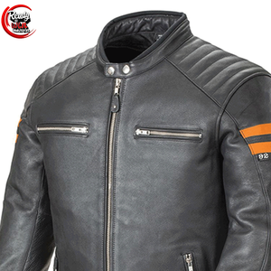 Chaqueta de Motociclista de Invierno para Hombre, de Piel de Oveja Genuina, Marrón, Estilo Bomber, con Cuello Alto, Estilo Urbano, Impermeable y Resistente al Viento - Product Image 3