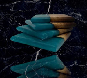 High Quality 10*10*1.1cm Wood Epoxy Resin <b>Coasters</b> <b>for</b> <b>Drink</b> Tea Coffee Holes Free Wooden <b>Coasters</b> at Cheapest Prices - Product Image 2