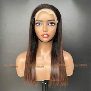 Brun Pointe Os Droite Perruque Dentelle Fermeture Raw Vietnamien Extensions de Cheveux Humains Usine Prix de Gros - Product Image 2