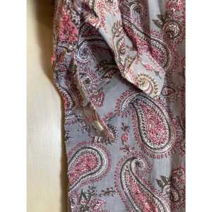 Blusa de Mujer de Estilo Vintage, Estampada a Mano con Paisley Francés, Tela Popelina de Viscosa, Solapa Asimétrica, Tallas XS-XL, para Oficina - Product Image 3