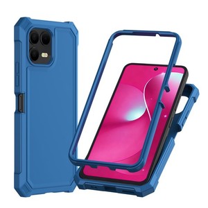 Custodia Protettiva Spessa in TPU Verniciato con Cornice in PC Blu per T-Mobile Revvl 8 Pro 2025 - Product Image 1