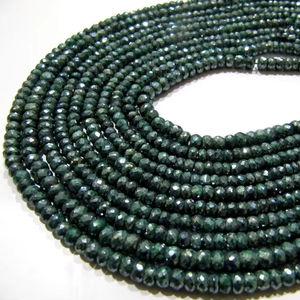 ลูกปัดเงินสีเขียวมรกตธรรมชาติขนาด4-5มม. ยาว13นิ้ว - Product Image 1