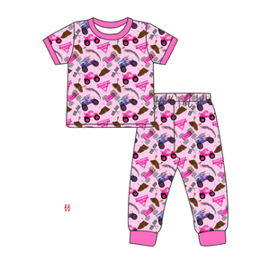 Abbigliamento <span class=keywords><strong>per</strong></span> Bambina in Seta di Latte Rosa con Motivo <span class=keywords><strong>Trattore</strong></span> <span class=keywords><strong>per</strong></span> San Valentino, Giacche con Cerniera all'Ingrosso - Product Image 2