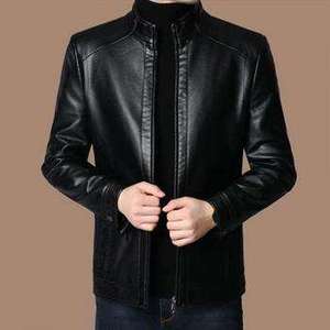 Nouvelle veste en cuir pour homme, tendance mode moto, coupe ajustée, veste en cuir personnalisée, col montant surdimensionné, vestes en cuir pour homme en PU - Product Image 6