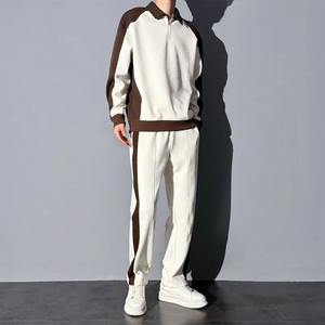 Traje informal de gama alta para hombres con ropa bonita Nueva sudadera de color contrastante de primavera y otoño Conjunto de dos piezas - Product Image 3
