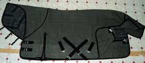 Kış yarım taraflı at örtüsü çift göğüs kapatma toka naylon astar su geçirmez tuval pamuk dolum ısırma hava toleranslı - Product Image 3